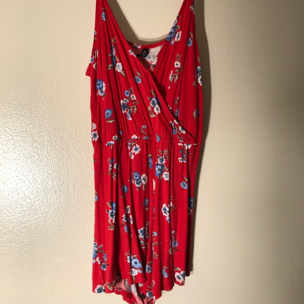 H&M Red Flowered Romper